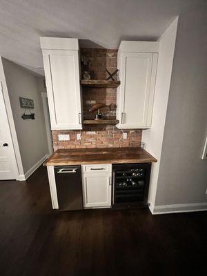 Bar countertop and shelves