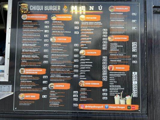 Chiqui Burger * Food Truck Menu