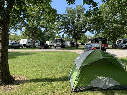 From my tent, this whole campground was filled with RV's and campers. But a very relaxing setting overall.