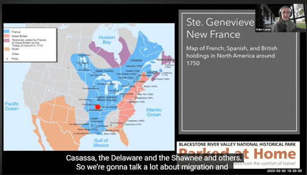 Historic territory maps of the us and Ste Genevieve from the Parked at Home talk series