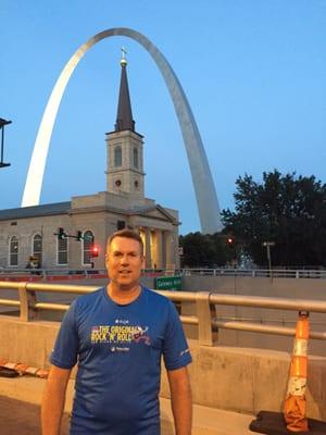 Me in front of the arch and one of the several churches we saw.