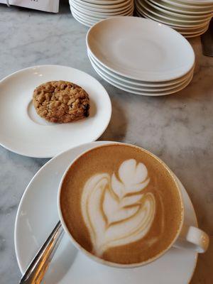 Latte and freshly baked cookies