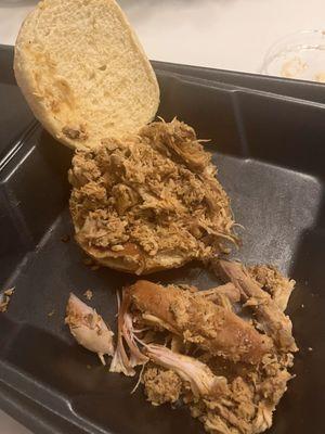 Pulled chicken sandwich