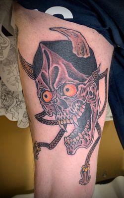 Hannya skull tattoo by Yeti