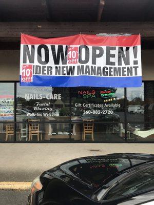 KT Nail salon in Vancouver Washington is now open under new management! Complimentary drinks provided when you come here!