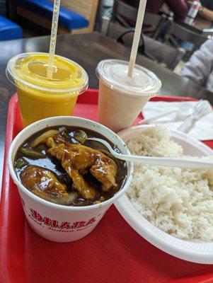 Mongolian Chicken, Mango Lassi