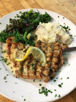 Meyer Lemon Italian Brick Chicken w/ organic swiss chard from Bolinas