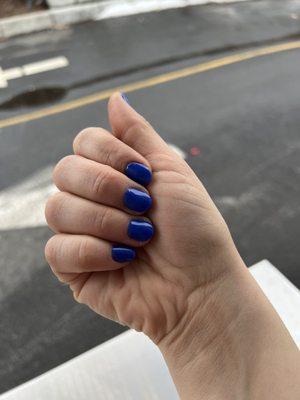 Blue dip manicure