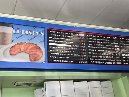 Christy's: Menu