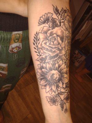 Floral tattoo by Micah