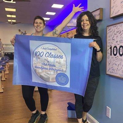 Celebrating my 100th class at Brandywine Club Pilates