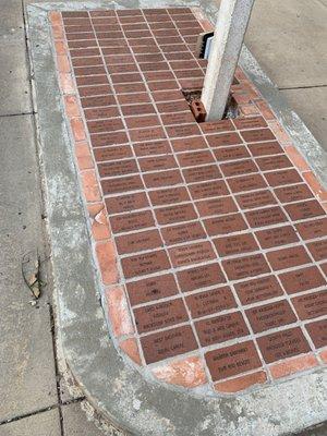 Bricks with names of donors.