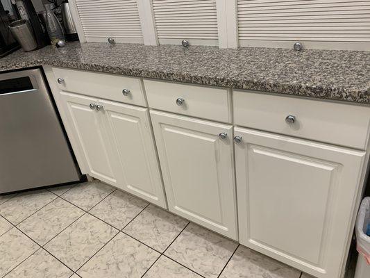 Refinished drawer and door fronts.