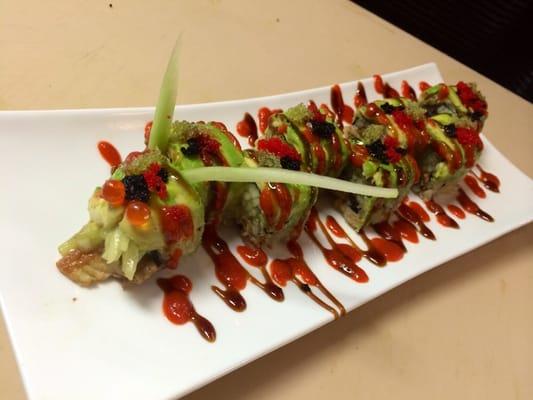 a twist on the dragon roll!