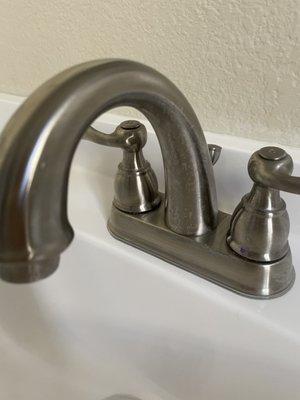 Faucets not polished. Not Even wiped down.