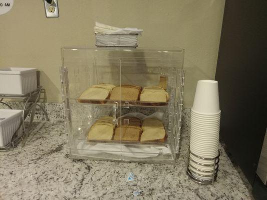 Bread that is put out by workers that do not wear gloves