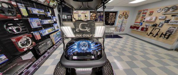 Parts & Accessories department in Carolina Golf Cars store and showroom in North Carolina.