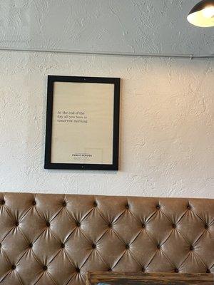 Restaurant Decor- Great Quote