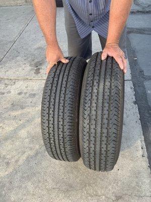 This is the tire, look at how it already separated ready to blow!