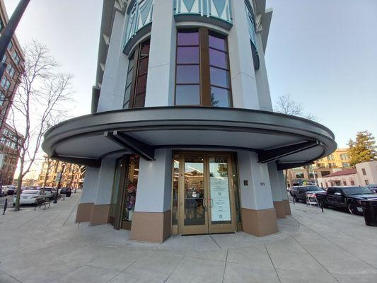 Front entrance.  We are conveniently located near the Caltrain station and theaters in Downtown Redwood City.