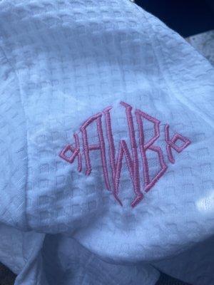 Monogrammed robe