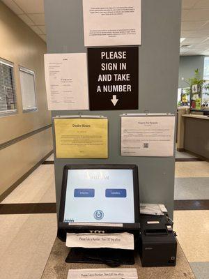 Check in kiosk