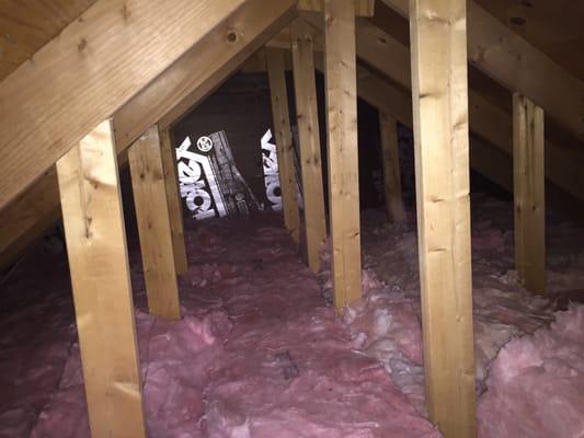 Fully insulated attic stops heat loss and saves money and energy