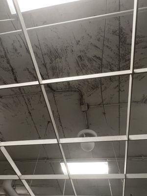 Dusty and moldy ceiling that never gets cleaned