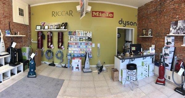 We sell Riccar, Dyson, Miele and Sebo vacuums. We also service Simplicity vacuums