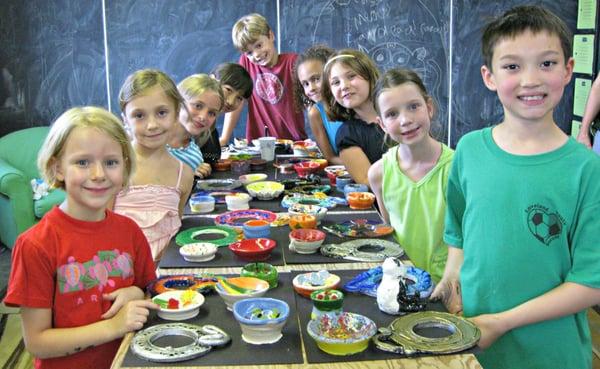 Pottery made on the wheel by students