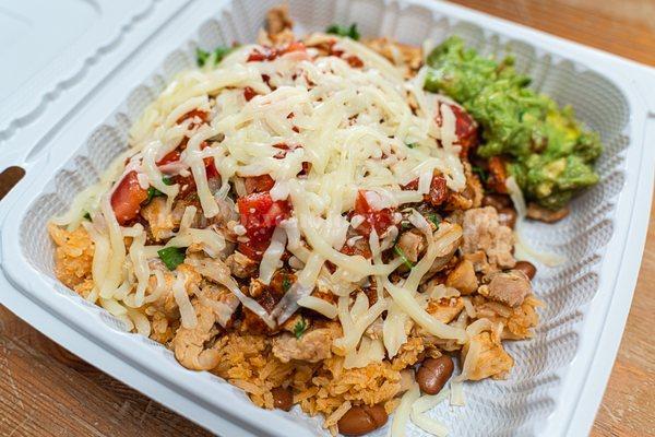 burrito bowl with chicken