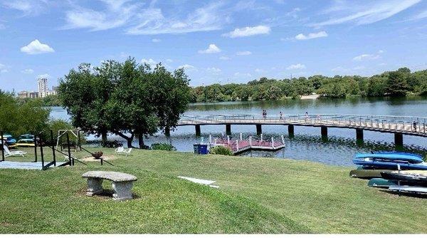 Community back yard and boardwalk.