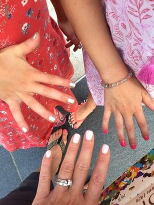 Manicures and pedicures for myself and my two young daughters.