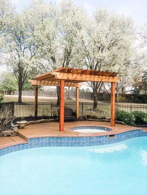 Pool side pergola