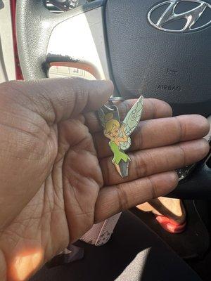 The key chain that they broke in my ignition