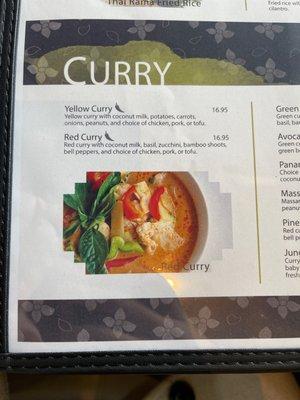 Curry menu