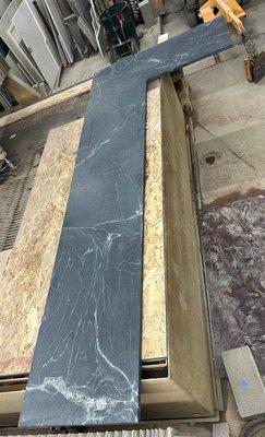 Behind the scene: Fabricating a long soapstone kitchen countertop.