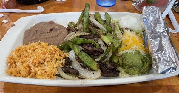 Steak Fajitas for $16.95.