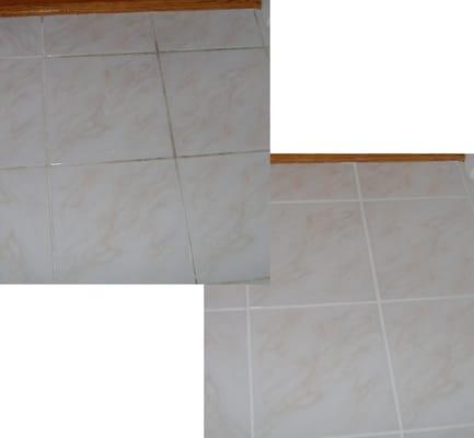 Another grout restoration. We guarantee grout color to be 100% uniform on our colorseal service. Choose from 40+colors