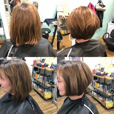 A shorter easier cut with a lot more volume for Dena.