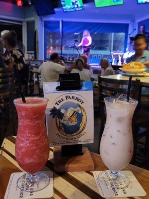 Delicious drinks and great music! Funky monkey and strawberry daiquiri!