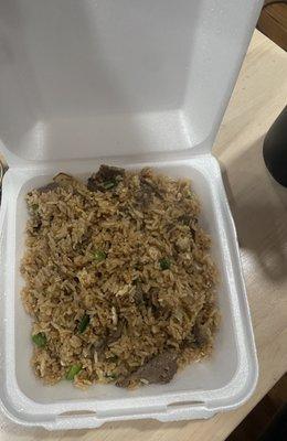 Beef fried rice to go