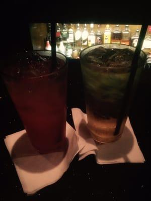 Tall bourbon soda & tall tequila grapefruit  made by Sy