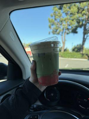 strawberry matcha latte