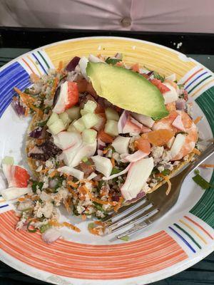 Seafood tostada