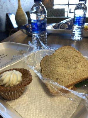 Pecan Pie Cupcake and pimento cheese sandwich like Gramma makes!!!!