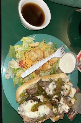 French Dip with a Side Salad