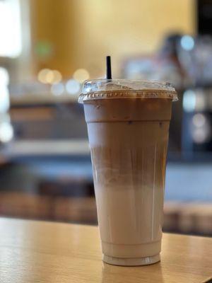 iced caramel latte (large!)