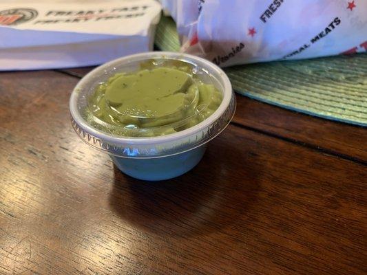 Expensive, small, bland guacamole