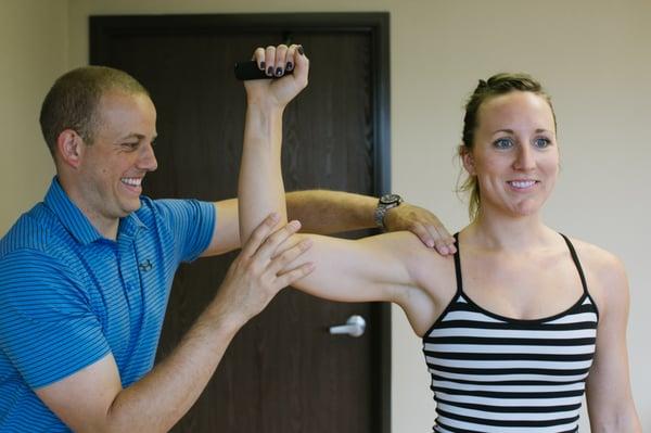 Shoulder injuries including rotator cuff strains, labral tears, or shoulder impingement syndrome can be relieved with physical therapy.